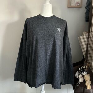 Beverly Hills Polo Club Casual Long Sleeve Tee Shirt in Grey Round Neck Cozy